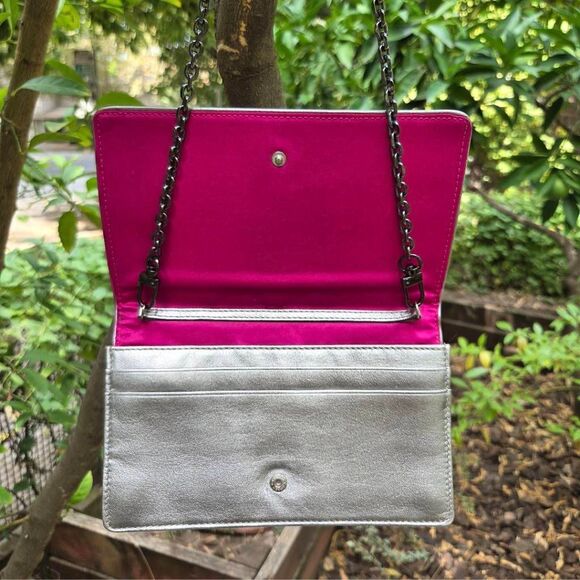 Coach Y2K Signature Optic Shimmer Raspberry Satin Luxor Eve Vintage Shoulder Bag - Picture 7 of 10